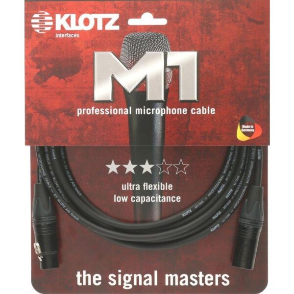 KLOTZ M1FM1N0100 XLR>XLR Mikrokabel 1m Neutrik-Stecker-1