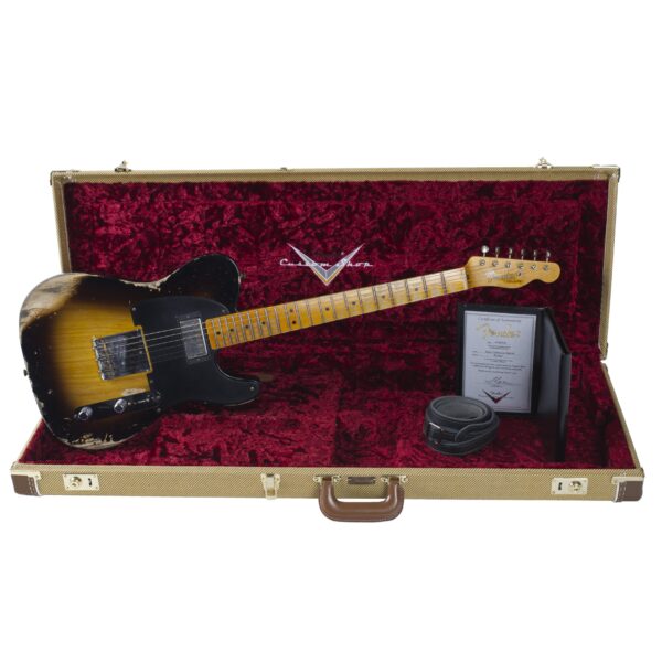 FENDER Custom Shop 1951 Telecaster Heavy Relic Wide Fade 2 Color Sunburst-10