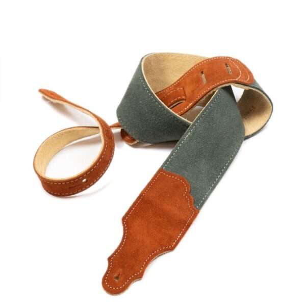FRANKLIN 2.5" Gray Suede Strap/Rust End Tabs/Natural Stitching  -1