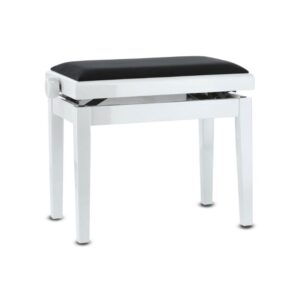 KLAVIERBANK GEWA Weiss hochglanz Sitzbezug schwarz