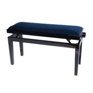 KLAVIERBANK DISCACCIATI doppelt schwarz hochglanz/ blau