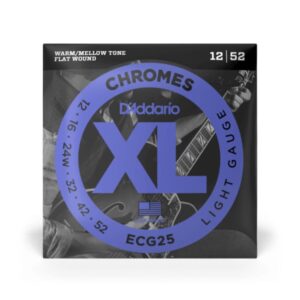 D ADDARIO ECG25 12-52 Chromes Flat Wound Light