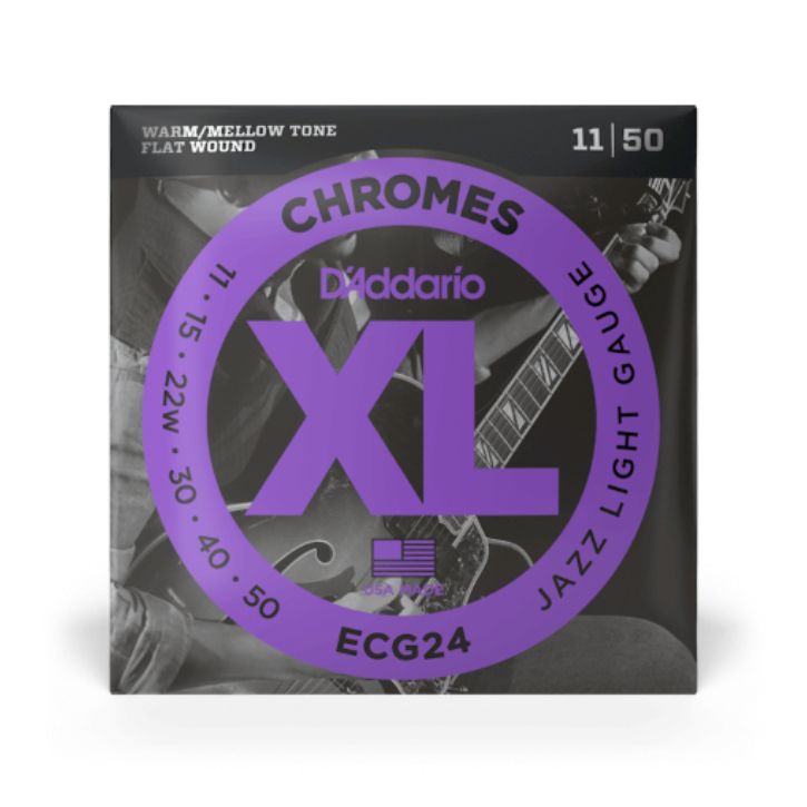 D ADDARIO ECG24 11-50 Chromes Flat Wound Jazz Light-1