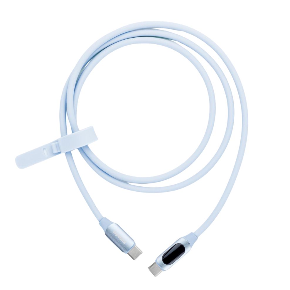 MyVolts Step Up USB-C to USB-C PD Cable with LCD Display - Sky Blue-1