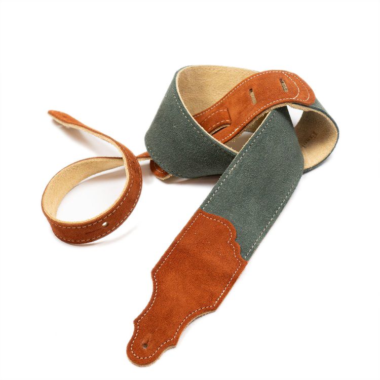 FRANKLIN 2.5" Gray Suede Strap/Rust End Tabs/Natural Stitching -1