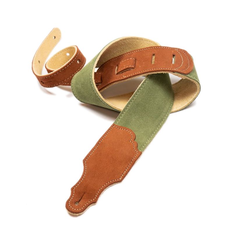 FRANKLIN 2.5" Olive Suede Strap/Rust End Tabs/Natural Stitching -1