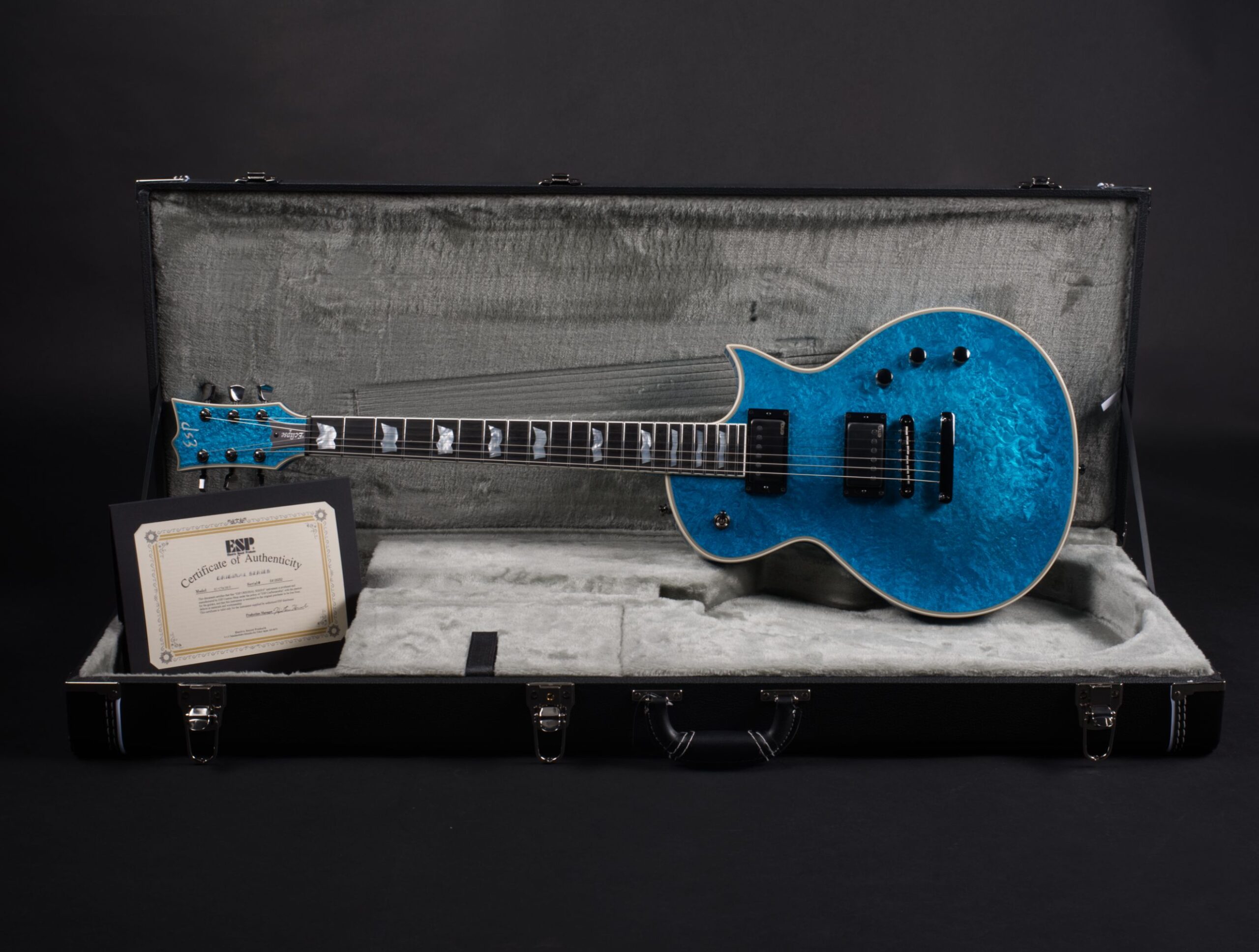 ESP Original Eclipse CTM Custom Blue Liquid Metal-10